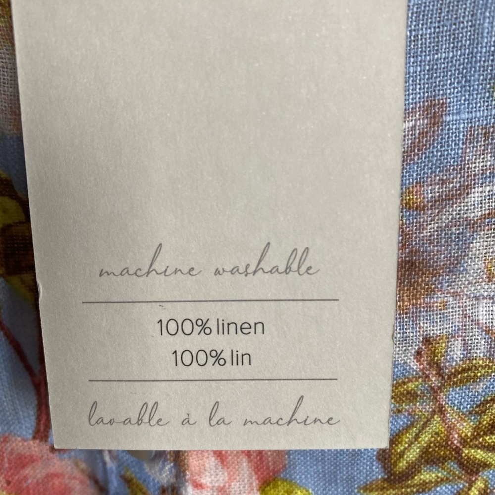 NWT Joie Floral Button-Up Linen Shirt Large - Picture 5 of 11
